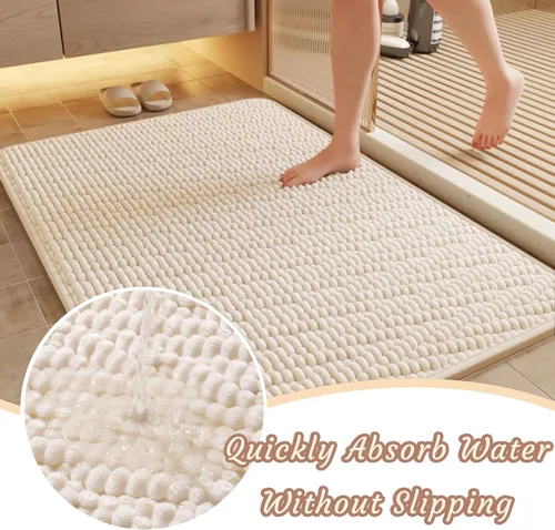 Miniatura 3 de Alfombra de baño antideslizante, 20 x 32 pulgadas, lavable a máquina y absorbente de agua, alfombra de baño de microfibra suave y gruesa para ducha