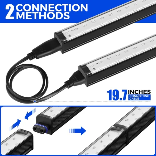 Miniatura 5 de Barrina Barra de luz negra, luces LED negras magnéticas de 10 W y 1 pie, para fiesta brillante, pintura de póster fluorescente, decoraciones
