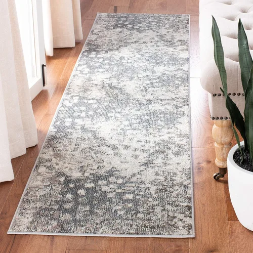 Miniatura 18 de SAFAVIEH MAD425H Madison Collection Alfombra decorativa cuadrada de 3', gris/naranja, diseño abstracto bohemio desgastado, no desprende pelusa