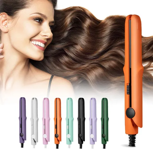 Miniatura 9 de Mini rizador de doble propósito, 2026 nuevo 2 en 1 Mini varita rizadora y plancha plana para el cabello, varita rizadora portátil de viaje