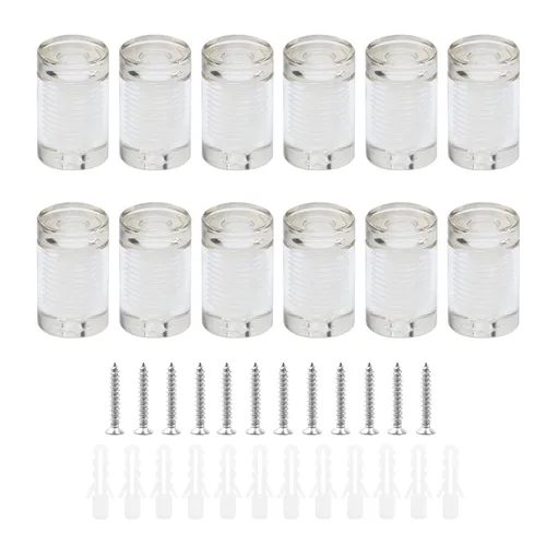 Miniatura 34 de Antrader Paquete de 12 Soportes Separadores de Vidrio de Acero Inoxidable de 3/4" x 1-1/5", Separadores de Pared Clavos de Ferretería Publicitarios