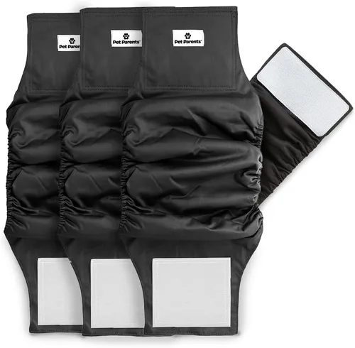Pet Parents Bandas Lavables para el Vientre para Perros (paquete de 3) + Extendrs Pañales Duraderos para Perros, Pañales y Envolturas Premium para