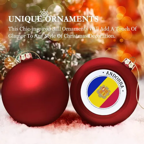 Miniatura 4 de Adorno de bola de Navidad de Andorra, bandera de Andorra, bandera de las naciones, adornos colgantes, recuerdo, regalo para árbol de Navidad