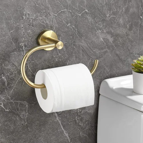 Miniatura 2 de Toallero de papel higiénico dorado, soporte para rollo de papel higiénico dorado cepillado, soporte para toallas de mano, accesorios de baño