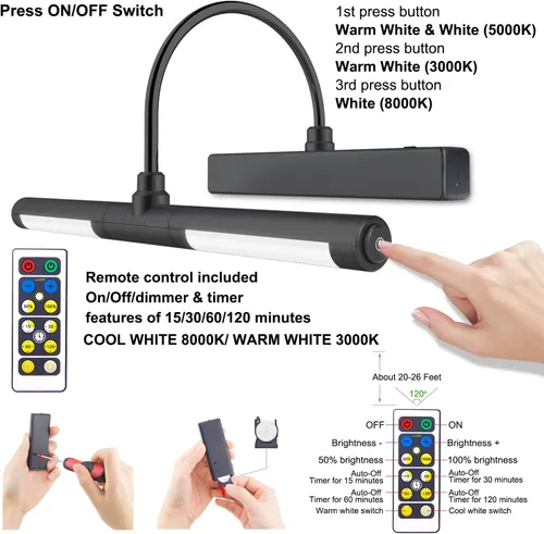 Miniatura 32 de LUXSWAY - Iluminación LED inalámbrica para marcos de fotos, iluminación recargable para exhibición de arte, clip para cuadros, luces para sobre