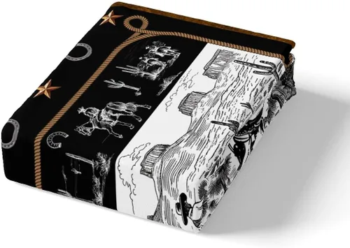 Miniatura 5 de Manfei Juego de funda de edredón occidental, tamaño individual, juego de ropa de cama de caballo de vaquero de 2 piezas, funda de edredón de cactus