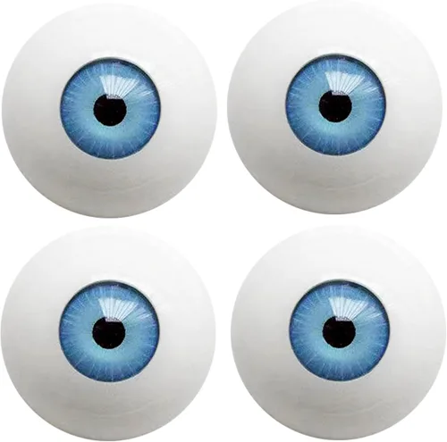 Ojos acrílicos realistas, 2 pares de globos oculares huecos de plástico, 1.181 in de diámetro, ojos falsos semicirculares para decoración de fiesta