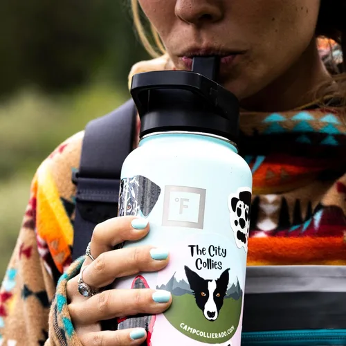Miniatura 8 de IRON °FLASK Frasco de hidratación para acampar y senderismo con pajilla, botella de agua deportiva de acero inoxidable con aislamiento de boca Dark