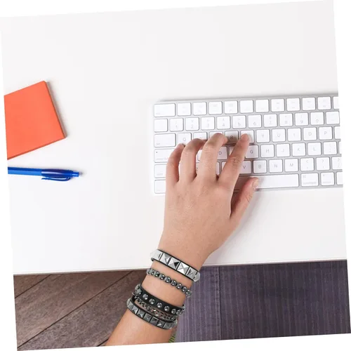 Miniatura 8 de NOLITOY 4pcs Punk Multilayered Bracelet with Studded Rivets Adjustable Vintage Style Faux Leather Wristband for Street Fashion Daily Wear and Goth