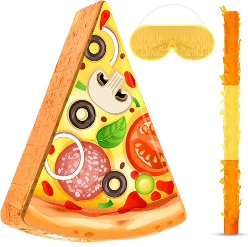 Miniatura 9 de Piñata de taco - Piñata mexicana para fiesta, incluye palo de murciélago con los ojos vendados para cumpleaños, decoración de Cinco de Mayo