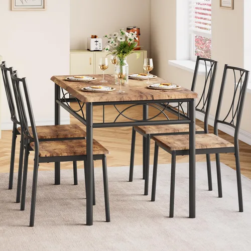 Miniatura 10 de CABIHOME Juego de mesa de comedor para 2, juego de mesa de cocina de 3 piezas para 2, juego de 2 mesas de cocina cuadradas, juego de mesa de comedor