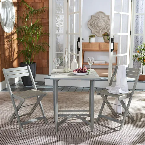 Miniatura 2 de Safavieh Outdoor Collection Gallo Ash Grey Acacia Wood Juego de 3 piezas Balcón Bistro PAT6751C Gris cenizo
