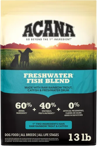 ACANA Alimento seco sin granos para perros Receta de pescado de agua dulce Bolsa de 13 libras