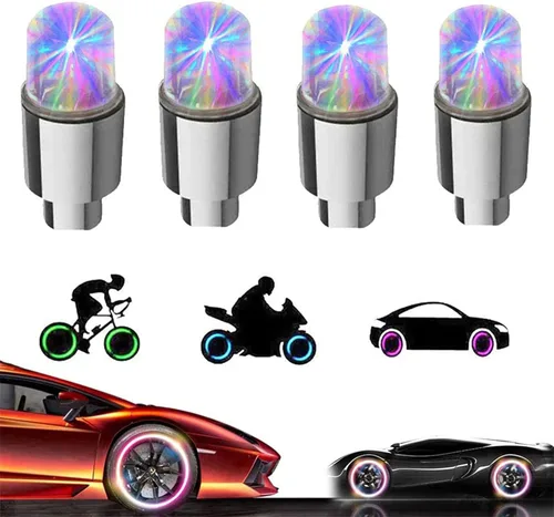 Miniatura 9 de 20 Pack de tapas de válvula de luz LED para neumáticos de coche, ruedas y conjuntos, luces de neumáticos de bicicleta, motocicleta, luz de válvula
