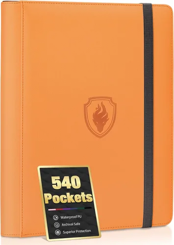 Miniatura 22 de Fabmaker - Carpeta de tarjetas prémium con 9 bolsillos para 360 tarjetas, carpeta de tarjetas coleccionables de poliuretano resistente, álbum