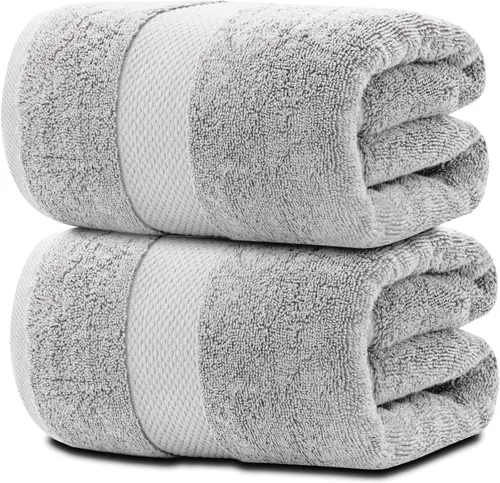 Miniatura 20 de White Classic Toallas de baño suaves de lujo, de algodón de 21.16 oz/m², extra grandes, 35 x 70 pulgadas, altamente absorbentes y de secado rápido