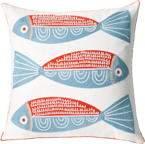 Miniatura 12 de 1 PCS Funda de Almohada Decorativa de Algodón Bordada, Fundas de Cojín Cuadradas Decorativas para el Hogar, Sofá, Cama y Silla, de 18 x 18 Pulgadas