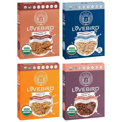 Miniatura 12 de Lovebird Variedad de cereales sin gluten, paquete de 3 cereales orgánicos sin cereales, sin lácteos, sin azúcar, sin refinado, bocadillos saludables