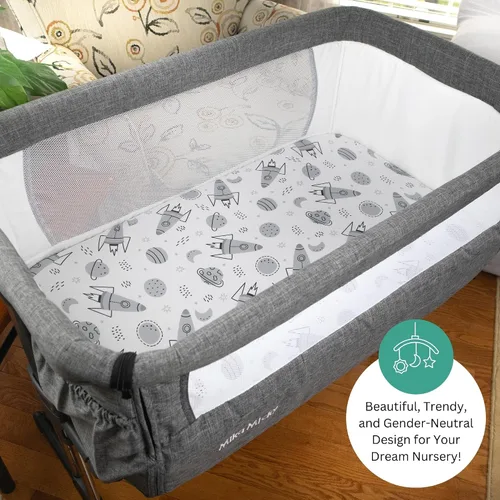 Miniatura 2 de Sábanas de moisés para Mika Micky, Evolur, Larex, Taylengrow Baby, Newton Baby Bedside Sleeper por TansyPanda, 3 piezas, 33 x 20, ultra suaves, Gris