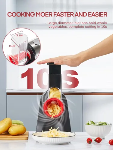 Miniatura 2 de Rallador eléctrico de queso, triturador de queso para uso en la cocina del hogar, con control de un solo toque, trituradora eléctrica ideal