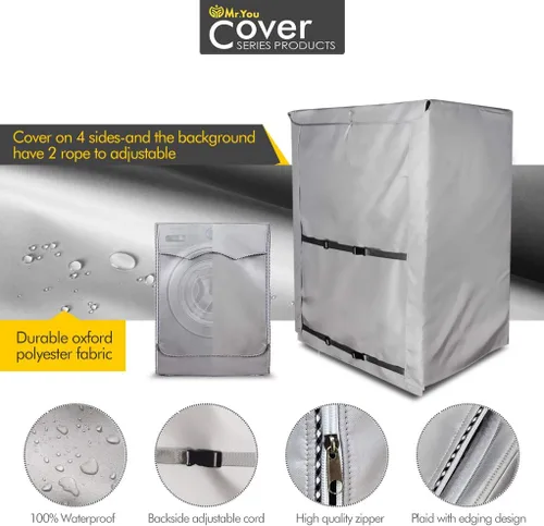 Miniatura 2 de Cubierta para lavadora Cubierta de secadora para máquina de carga frontal impermeable, 23 x 25 x 34 pulgadas