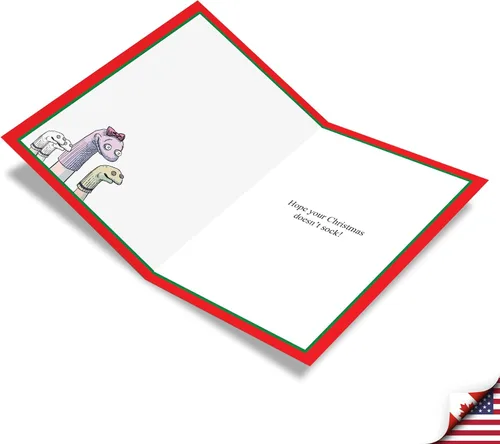 Miniatura 2 de NobleWorks - Caja de 12 tarjetas de Navidad de dibujos animados divertidas - Paquete a granel de vacaciones para Navidad, juego de tarjetas de humor