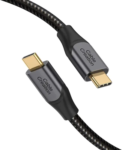 Miniatura 9 de CableCreation Cable USB C a USB C de 6.6 pies, paquete de 2 unidades PD de 100 W con pantalla LED, cable USB C duradero trenzado con pantalla