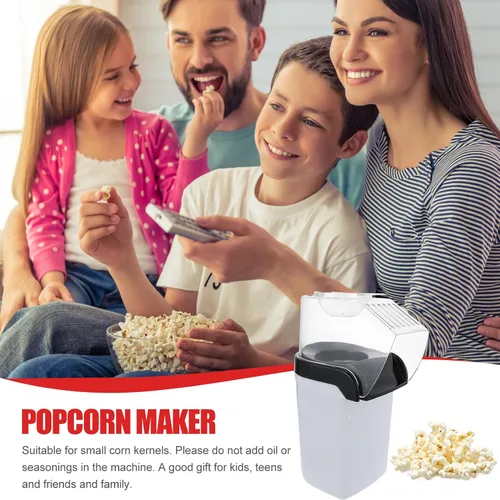 Miniatura 9 de PRETYZOOM Pequeña máquina de palomitas de maíz para uso doméstico, portátil, ligera, eléctrica, para cocina, dormitorio, oficina