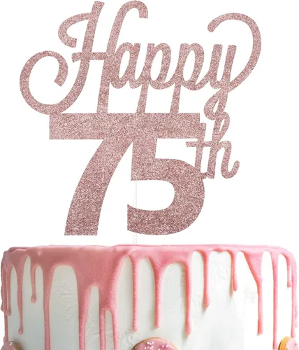 Miniatura 112 de LINGTEER - Decoración para pastel con texto "Happy Birthday 100", color negro