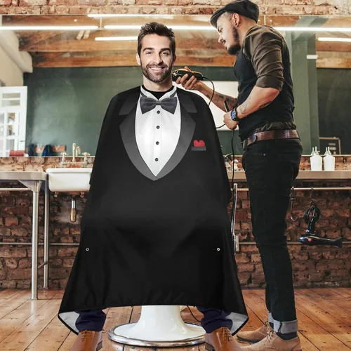 Miniatura 12 de visesunny Delantal profesional del cabo del peluquero del pelo del poliéster del pelo del salón del cabo delantal antiestático de la barba