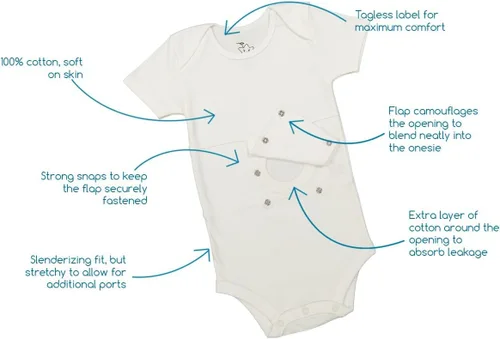 Miniatura 9 de Camiseta interior de tubo de alimentación para bebés, niños pequeños y niños