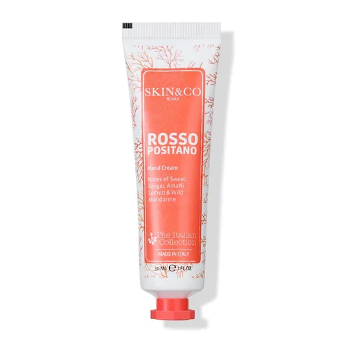 SKIN&CO Roma Rosso Positano Crema de Manos - Notas de Jengibre Dulce, Limón Amalfi y Mandarina Silvestre, Hecho en Italia