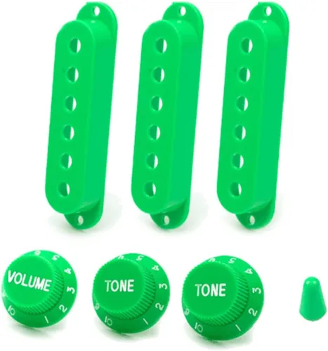 Miniatura 10 de ROZILO ST Strat - Juego de interruptores de bobina individual de 6 agujeros, 2 tonos y 1 volumen para guitarra eléctrica, cromadas Cromado