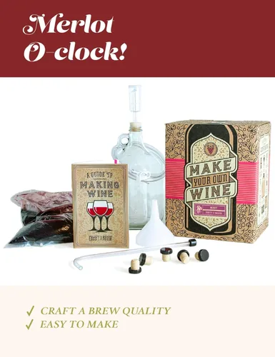 Miniatura 2 de Craft a Brew Kit para hacer Merlot para el hogar - Fácil para principiantes con ingredientes y suministros - Lo último en elaboración de vinos