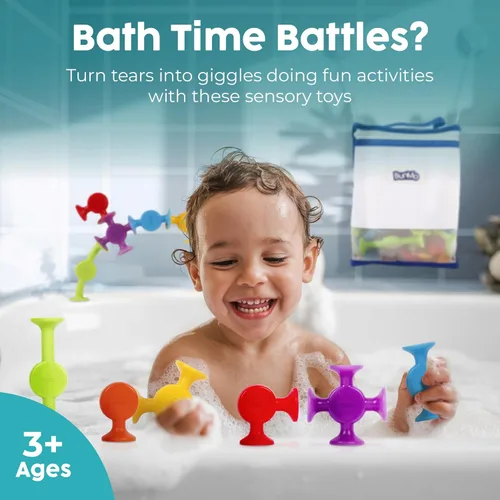 Miniatura 2 de BUNMO Juguetes de baño de succión - Conecta, construye, crea – Juguetes de baño – Horas de diversión y creatividad – Habilidades motoras finas