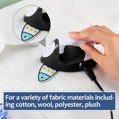 Miniatura 7 de Honoson - Plancha pequeña, térmica, portátil, práctica, con accesorios de base de carga, ideal para cuentas para planchar, parches, bricolaje, Negro