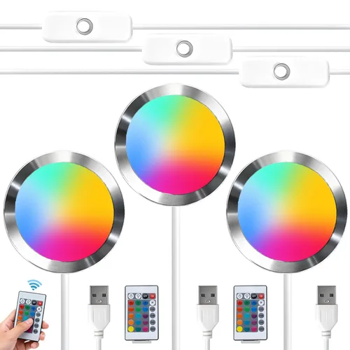 Miniatura 14 de 1 pieza de kit de lámpara LED RGB con control remoto 001, función de memoria de fallo de energía para impresoras 3D Bambu Lab Multicolor Makerworld