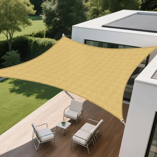 Toldo cuadrado de 6 x 6 pies para bloquear la luz solar para patio al aire libre, jardín, patio, terraza, pérgola (arena)