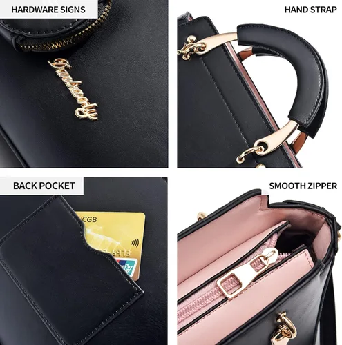 Miniatura 6 de XIAOYU Monederos y bolsos de moda para mujer, de cuero, con asa superior, bolsos de hombro pequeños