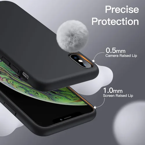 Miniatura 4 de JETech Funda de silicona para iPhone X, iPhone Xs, 5.8 pulgadas, suave al tacto, funda protectora de cuerpo completo, a prueba de golpes con forro