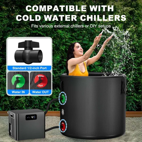 Miniatura 3 de Bañera fría para baño de hielo e inmersión de cuerpo completo, bañera portátil de terapia de agua fría con cubierta y bolsa de transporte