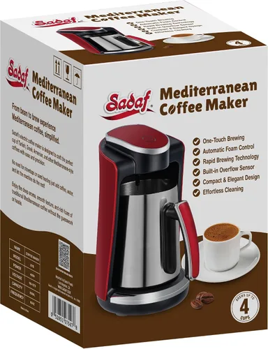 Miniatura 2 de Sadaf Cafetera mediterránea One-Touch - Cafetera eléctrica turca, griega y armenia - Cafetera de acero inoxidable - Control de espuma y sensor