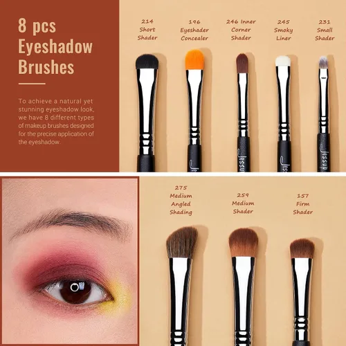 Miniatura 7 de Jessup Pinceles de maquillaje T336 con cepillo de ojos profesional Set T341