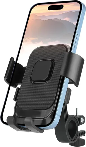 Soporte de teléfono para motocicleta, bloqueo automático a prueba de golpes, anti-vibración, rotación de 360°, soporte de teléfono celular para
