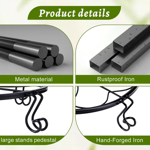 Miniatura 4 de Paquete de 1/2/4 soportes de hierro resistentes de 9/10/12 pulgadas, soporte para macetas de metal inoxidable