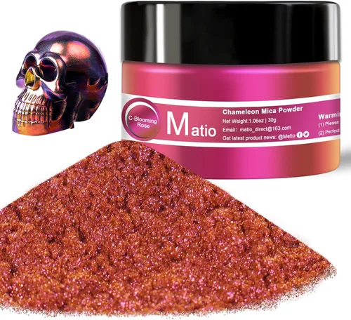 Miniatura 23 de Matio Polvo de Mica Camaleón, 10 * 5g Polvo Cromado, Pigmento de Efecto Nacarado con Cambio de Color, Juego de Polvo de Mica para Resina Epoxi