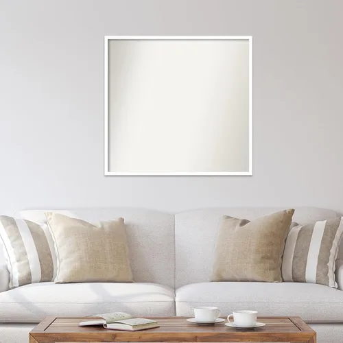 Miniatura 1088 de Amanti Art Espejo de baño blanco para sobre el fregadero, 32 x 45 pulgadas, espejo de tocador rectangular blanco esbelto, marco de madera moderno