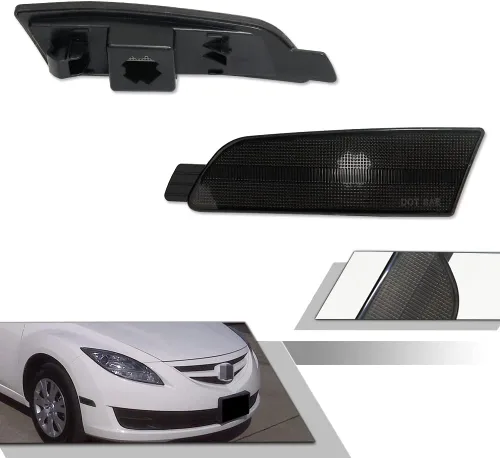 Miniatura 9 de Luz LED Ámbar Lente Ámbar Marca Lateral de Parachoques Delantero Lámpara de Guardabarros Compatible con Mazda 6 2009 2010 2011 2012 2013