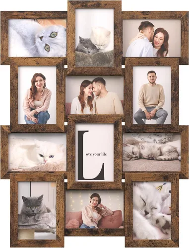 Miniatura 10 de SONGMICS Marcos de fotos de collage de 4 x 6 pulgadas para decoración de pared, fotos multifamiliares para decoración de galería, exhibición Blanco