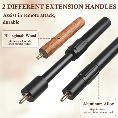 Miniatura 4 de Kmise 57 inch Pool Cue, 19oz Cue Stick with 9.5mm Professional Tip, Handcraft, Made of Chacate Preto Wood, Bar or House Use for Men or Women, Pool